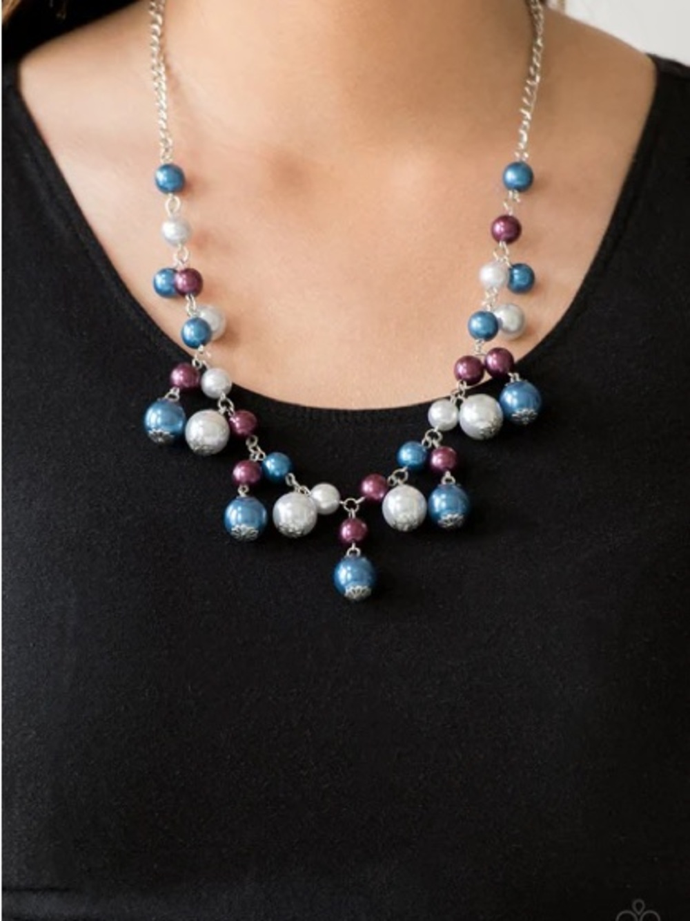 Soon To Be Mrs- Multi- Paparazzi beaded Necklace, Medium Multi Layered White